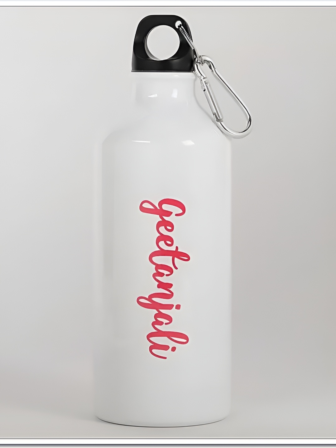 

fnp White & Red Aluminium Typography Printed Water Bottle 650 ml