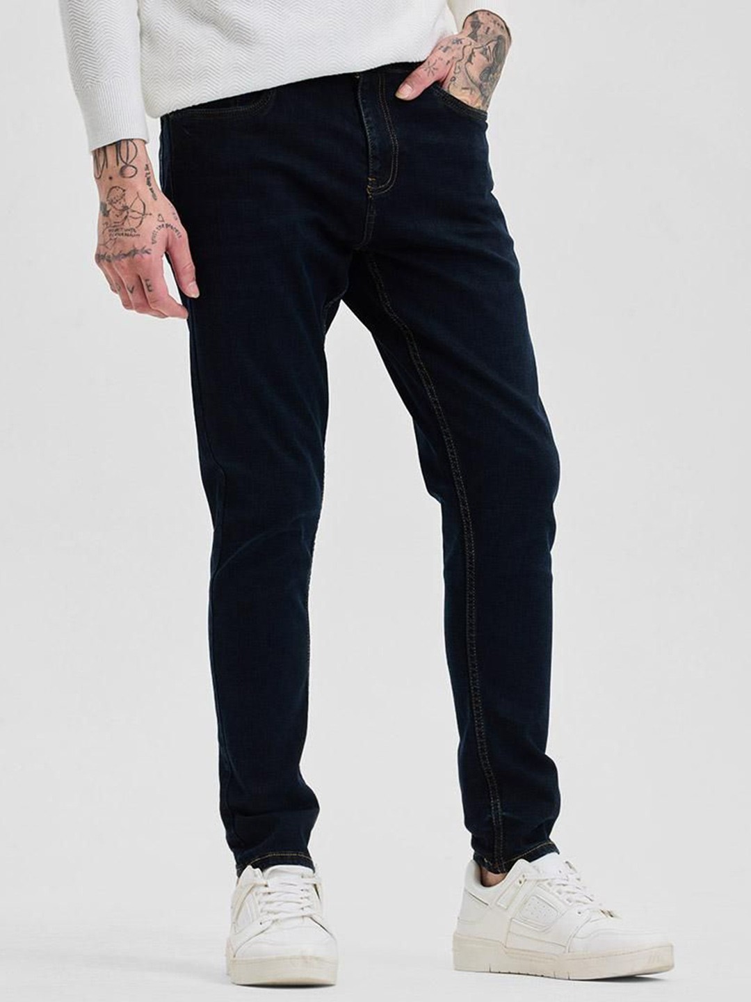 

Snitch Men Narrow Skinny Fit Stretchable Jeans, Navy blue