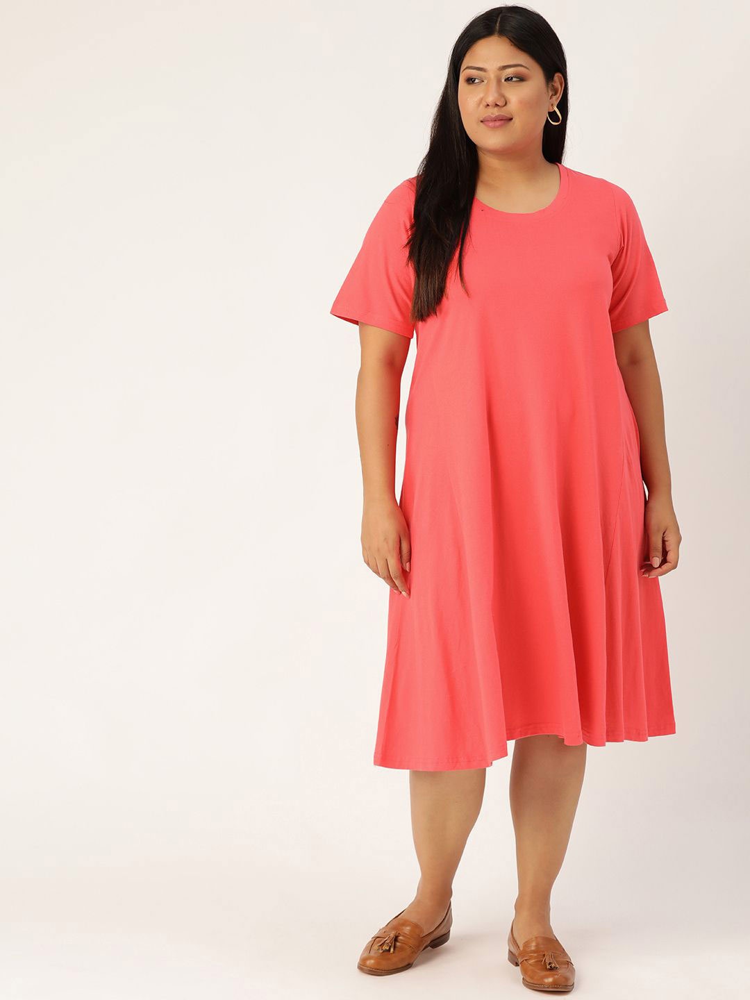 

theRebelinme A-Line Midi Dress, Peach