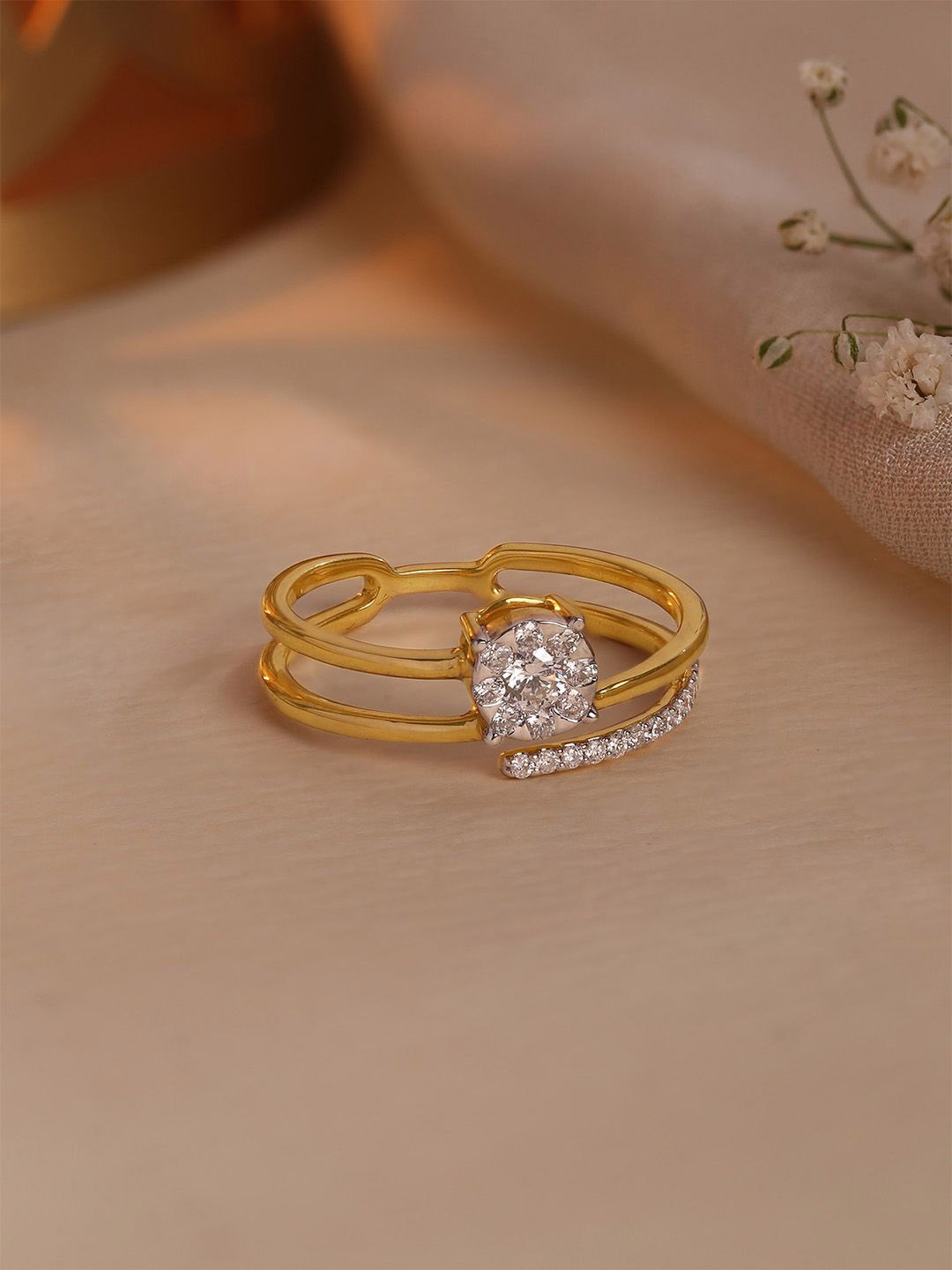 

Mia by Tanishq 14KT Finger Ring Diamond-2.67g, Gold