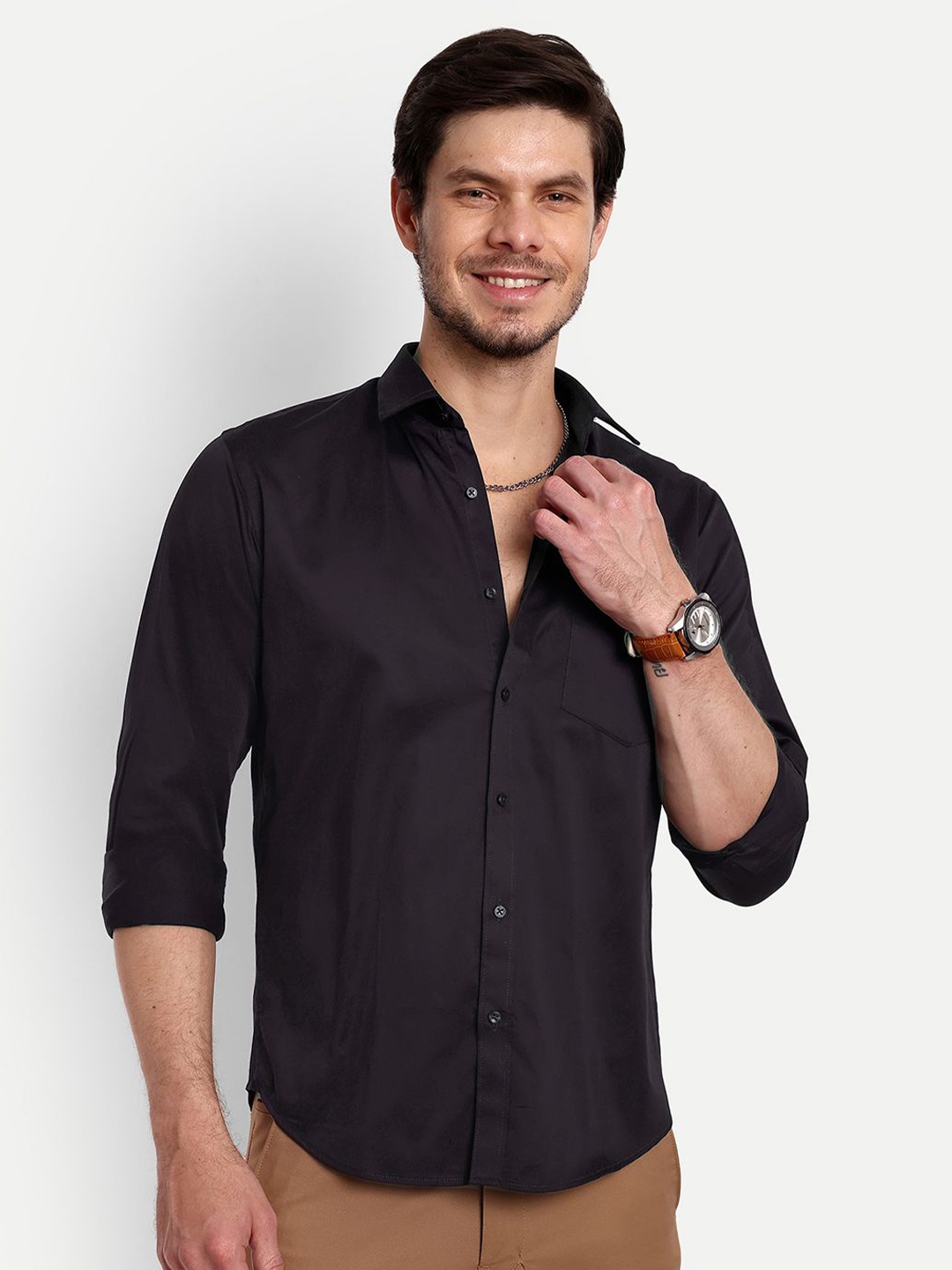 

Lewogle Men Opaque Casual Shirt, Purple