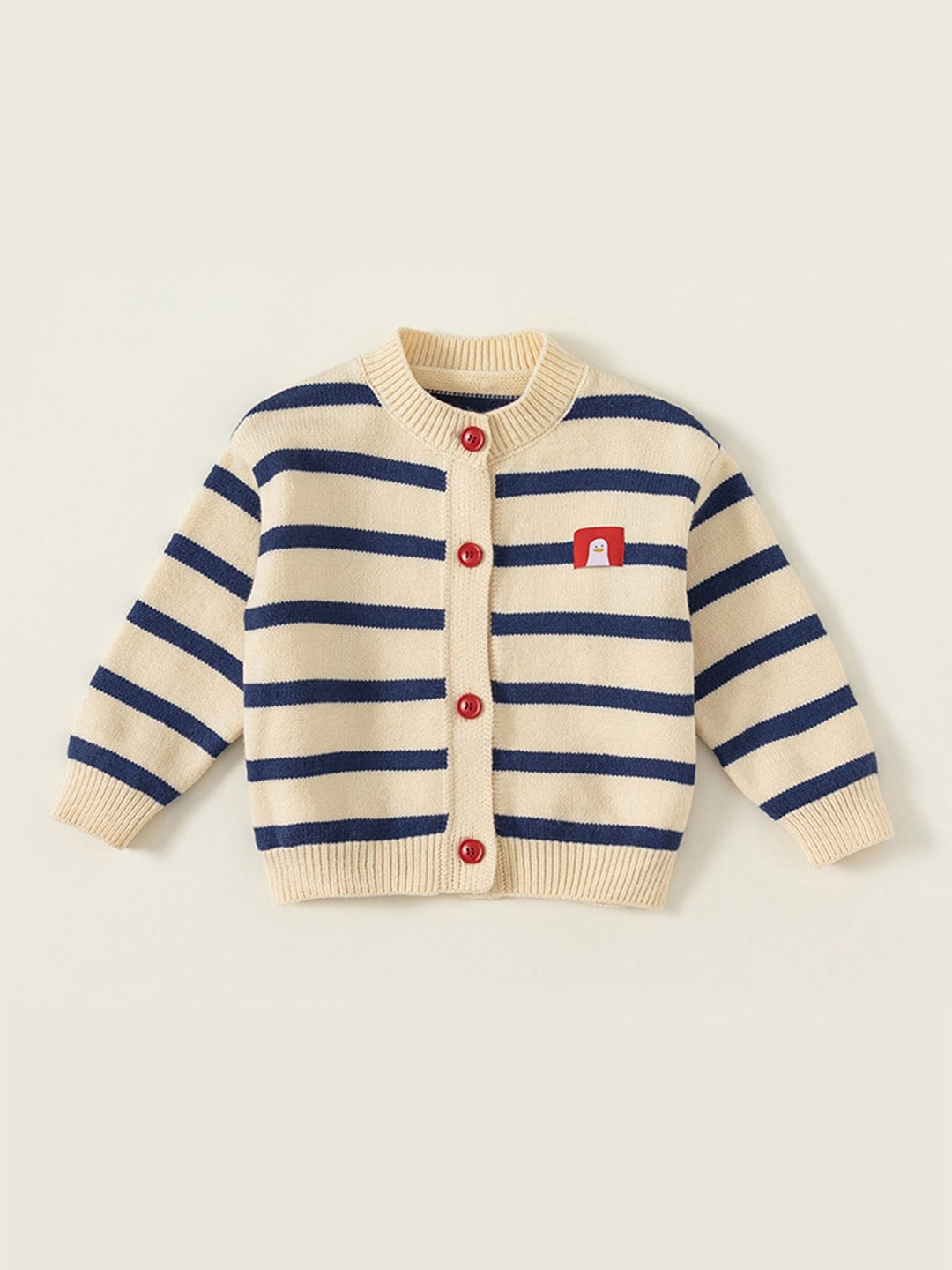 

LULU & SKY Unisex Kids Striped Cardigan, Beige