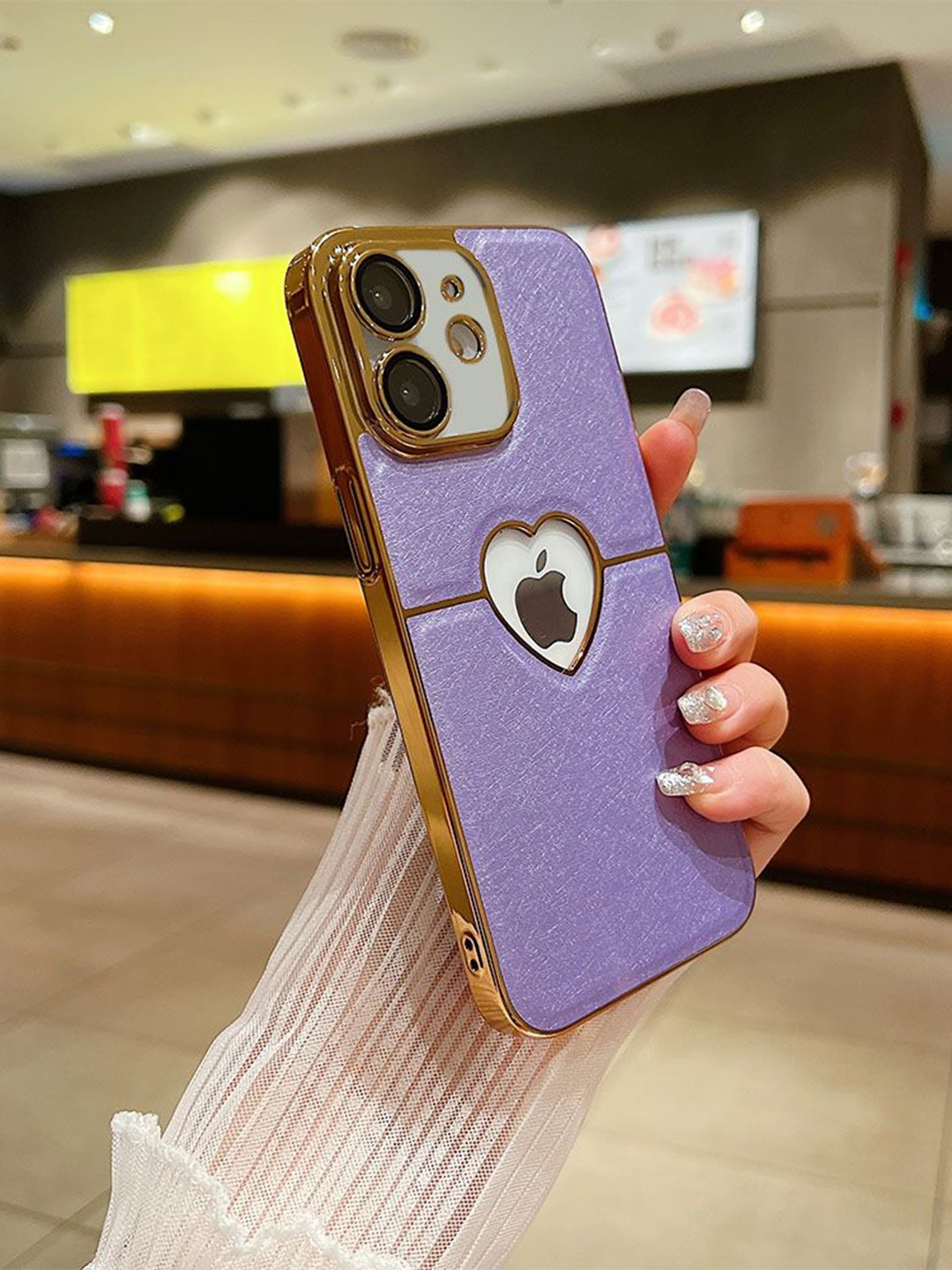 

Luxury Kase Textured Printed iPhone 11 Back Case, Purple