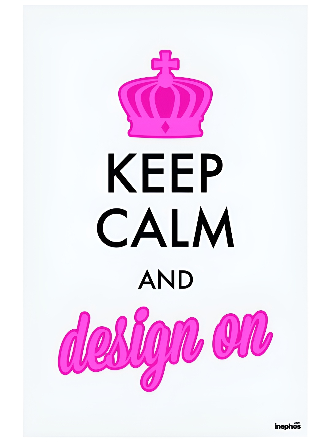 

Inephos Black & Pink Typography Printed Wall Poster, White