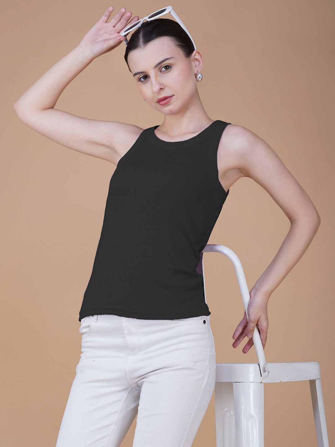 

Lagashi Women Cotton Tank Top, Black