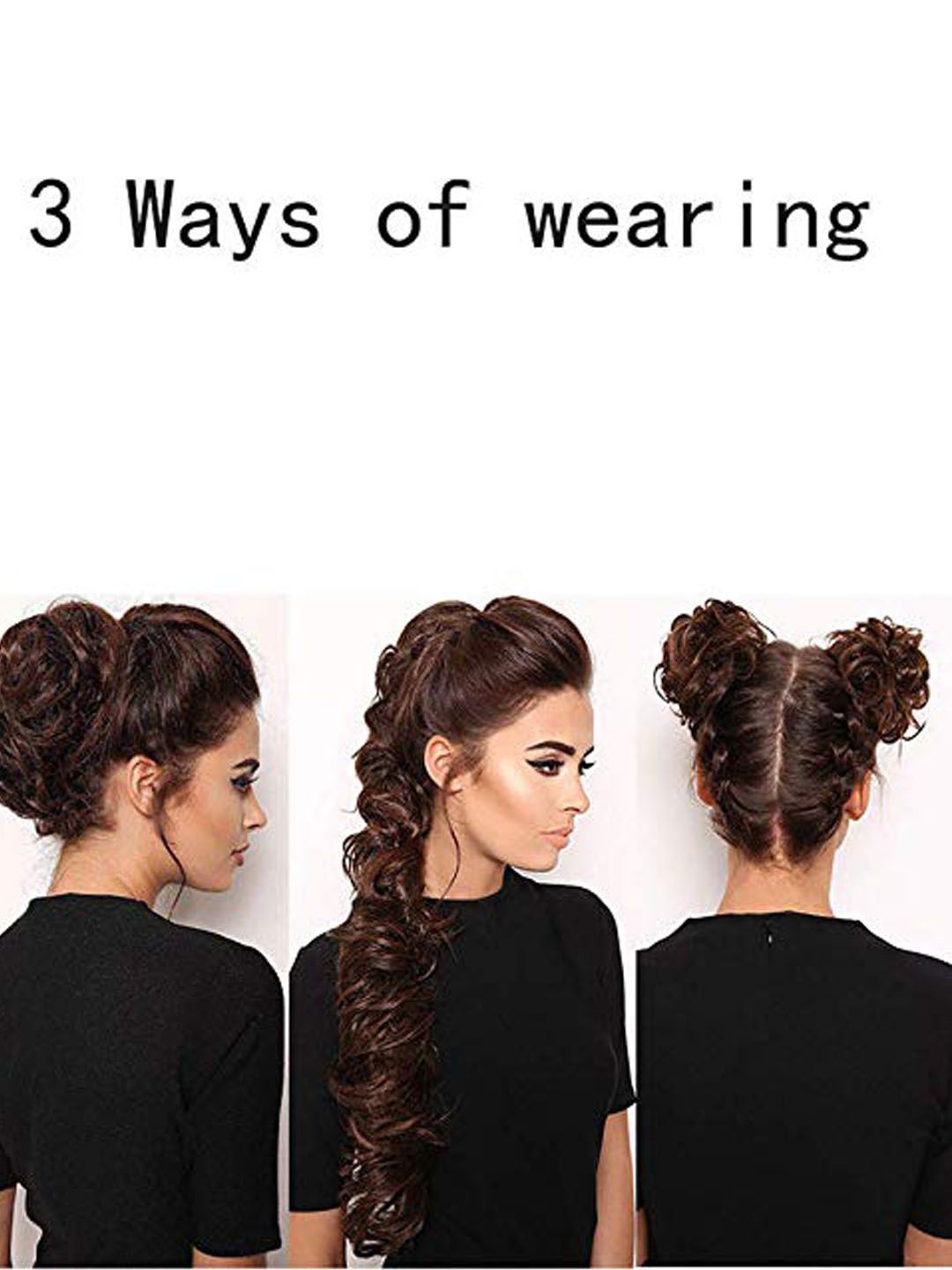 

D-Divine Long Frill Messy Hair Bun Extension - Brown