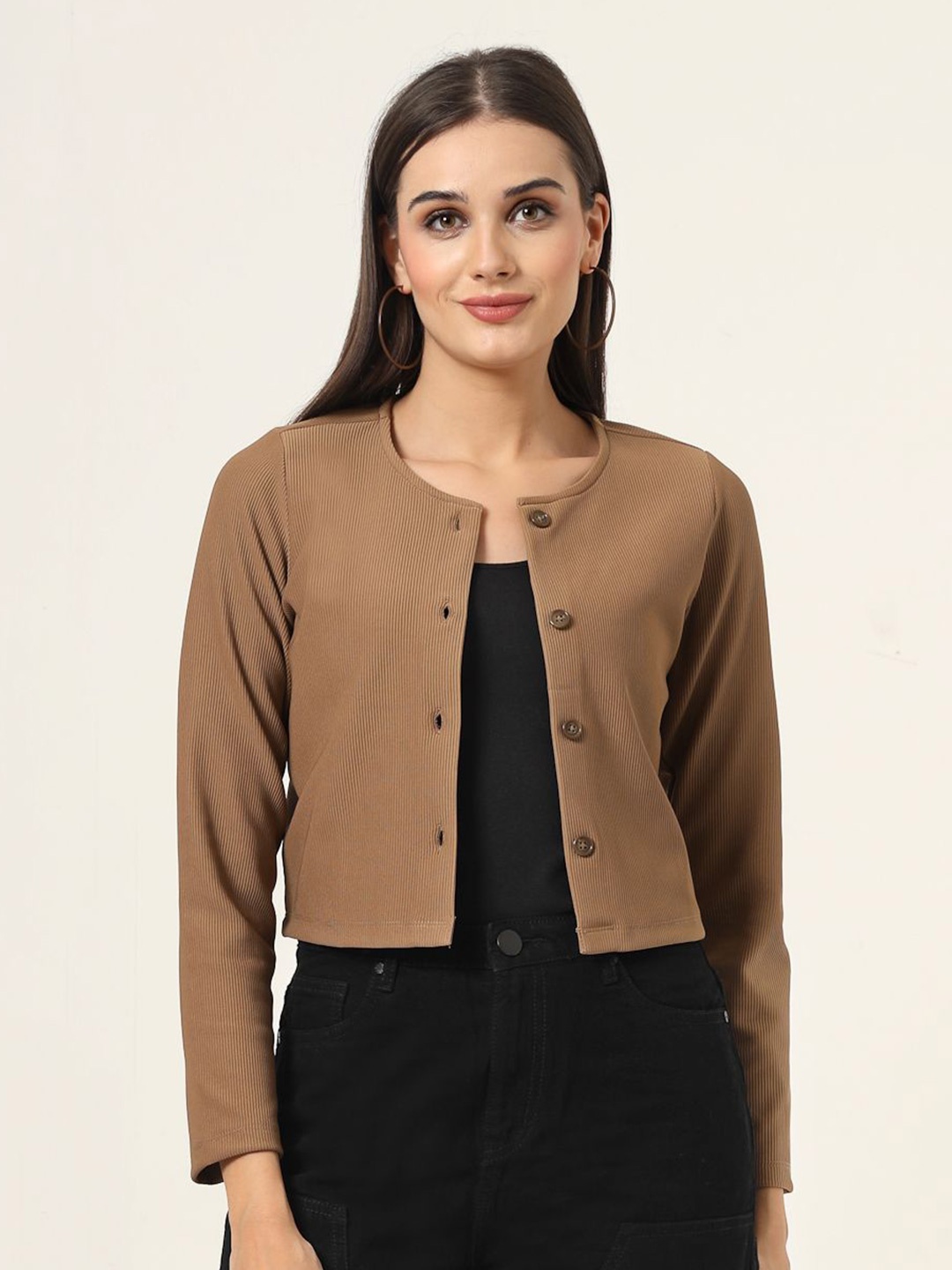 

Style Quotient Women Solid Shrug, Tan