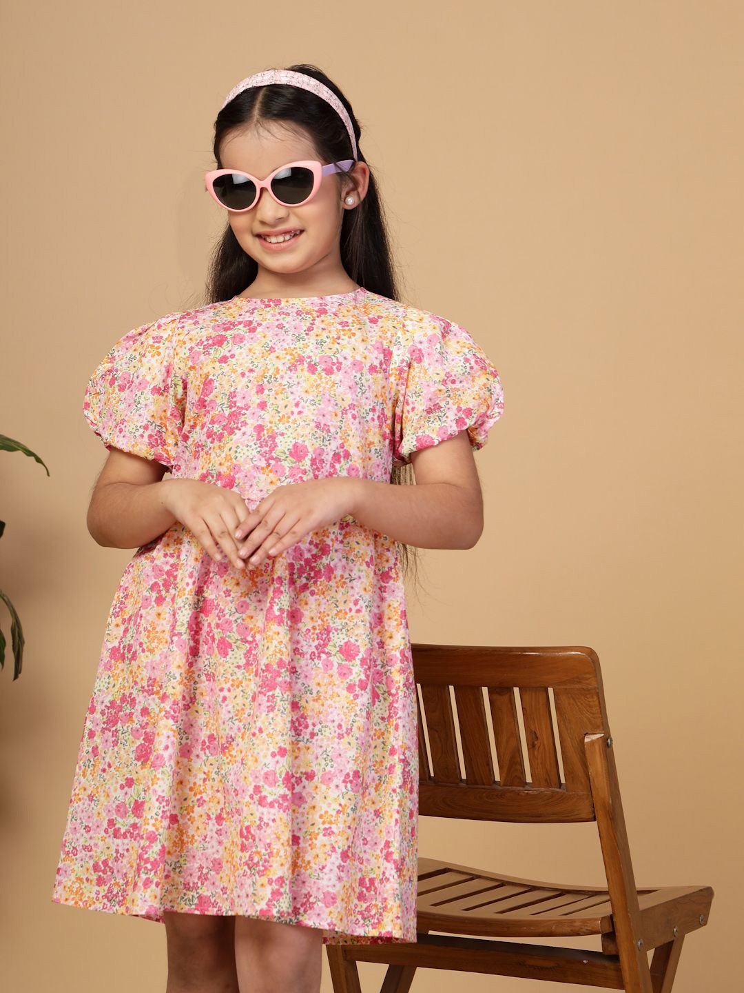 

Rue Collection Floral Print Puff Sleeve Fit & Flare Dress, Multi