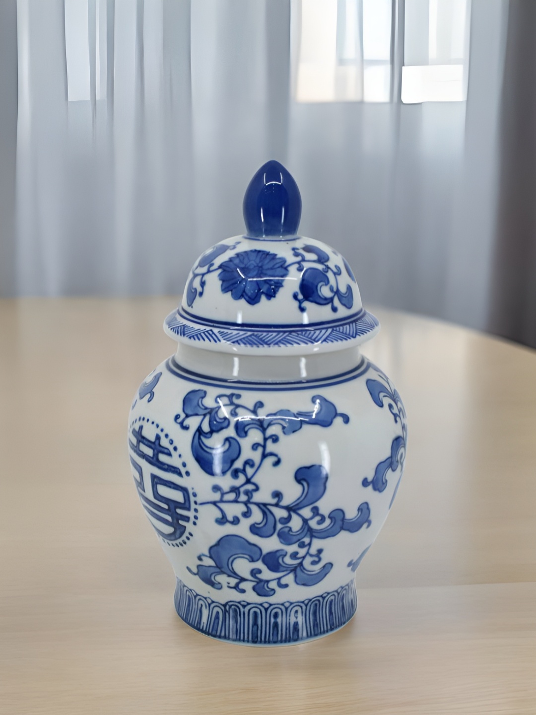 

The Decor Lane Blue & White Floral Printed Ceramic Pottery Vase
