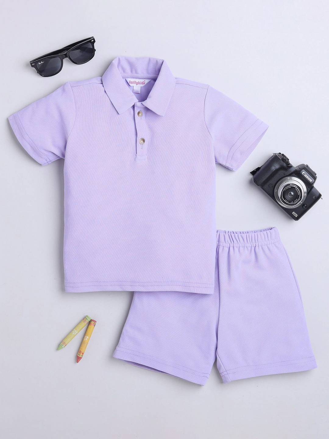 

taffykids Boys T-shirt with Shorts, Purple