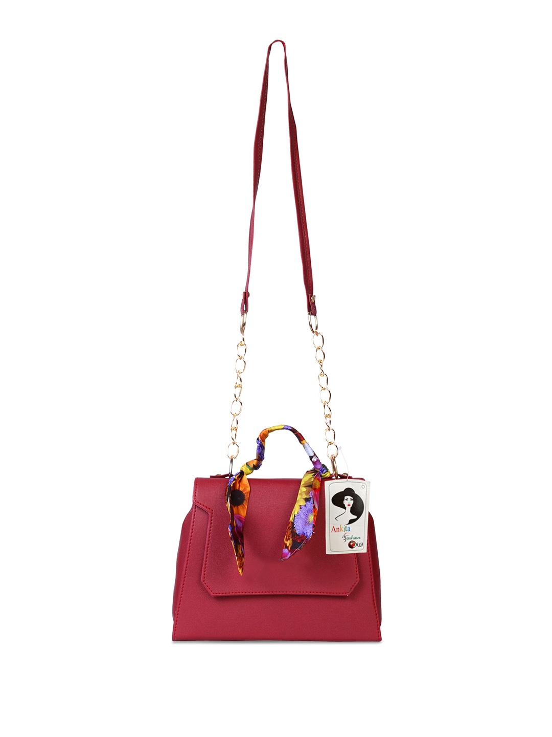 

DressBerry Textured PU Structured Sling Bag, Maroon