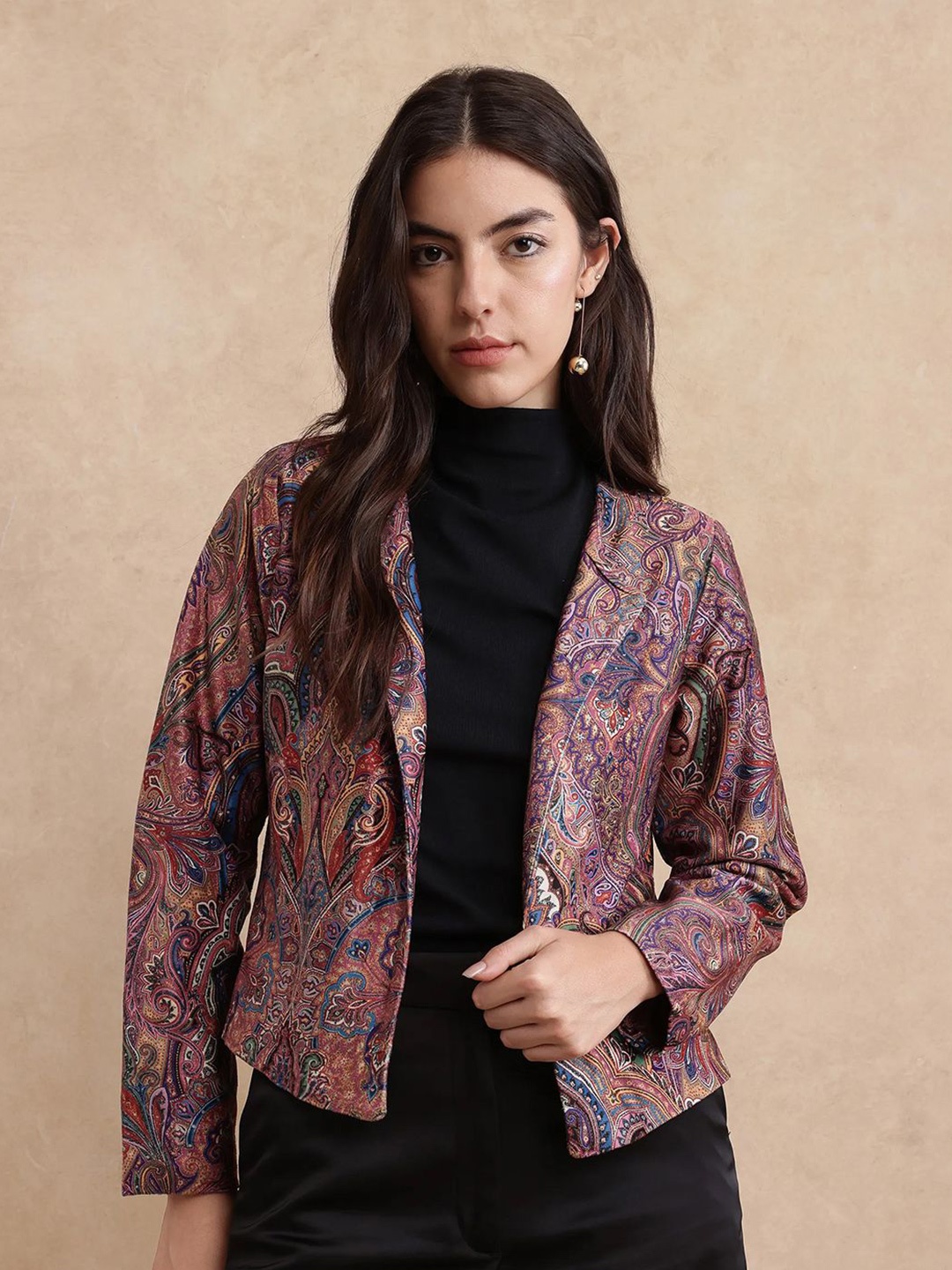 

RAREISM Women Cotton Tailored Jacket with Embroidered, Multi