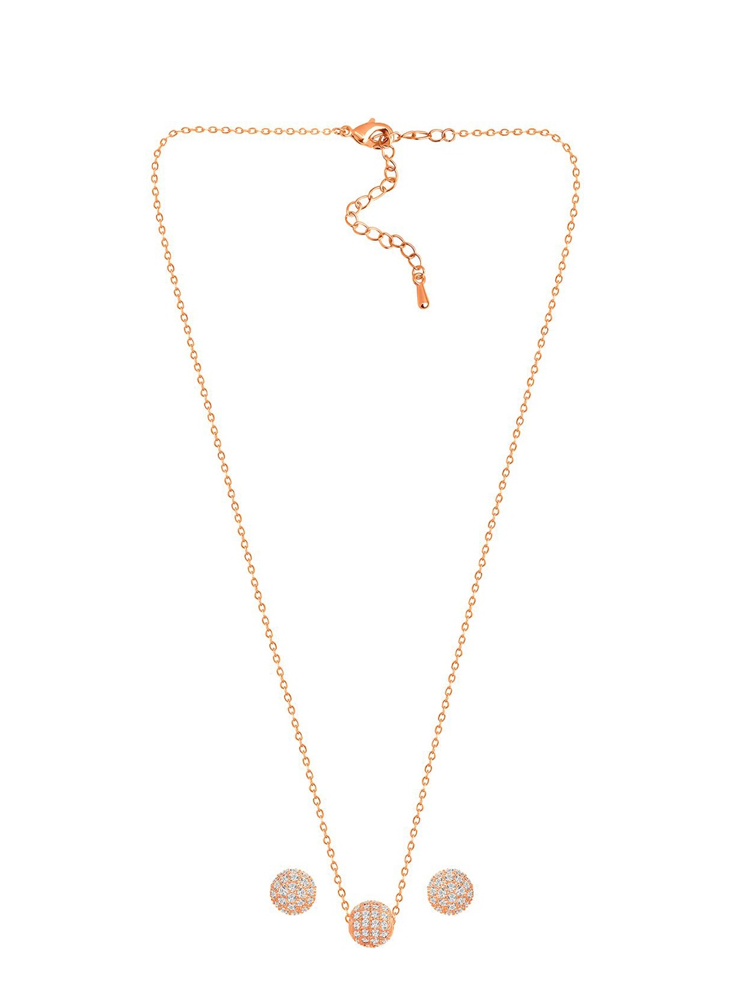 

Peora Rose Gold-Plated CZ-Studded Jewellery Set