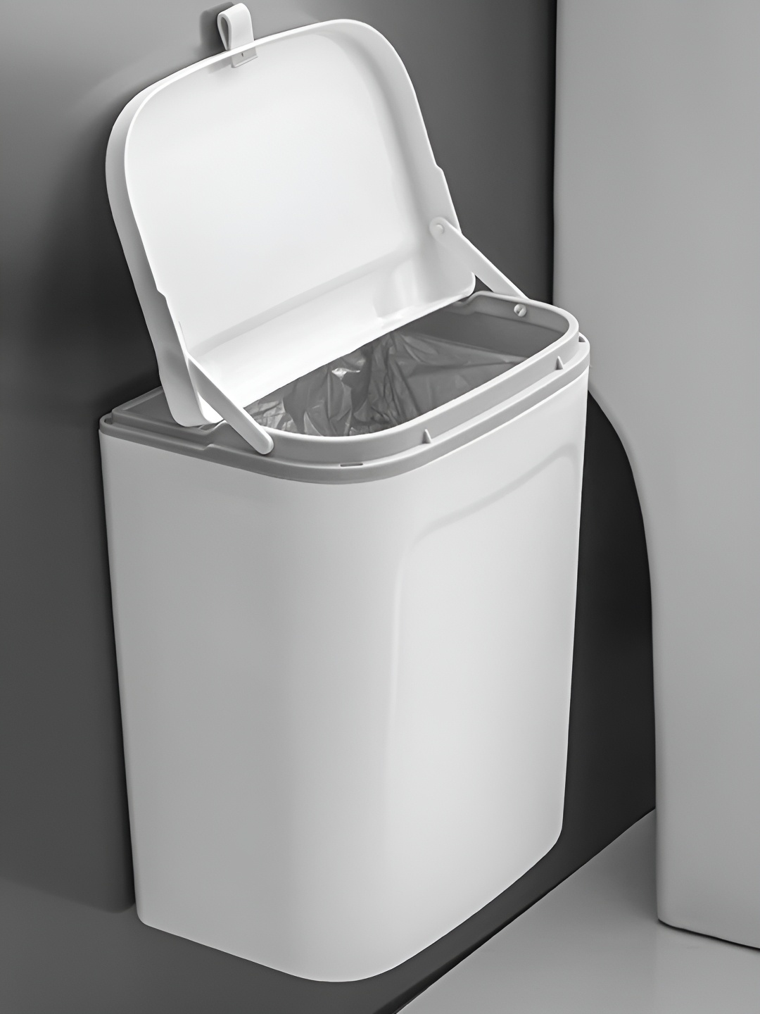 

HOKIPO White Self Adhesive Wall Mounted Dustbin 11L