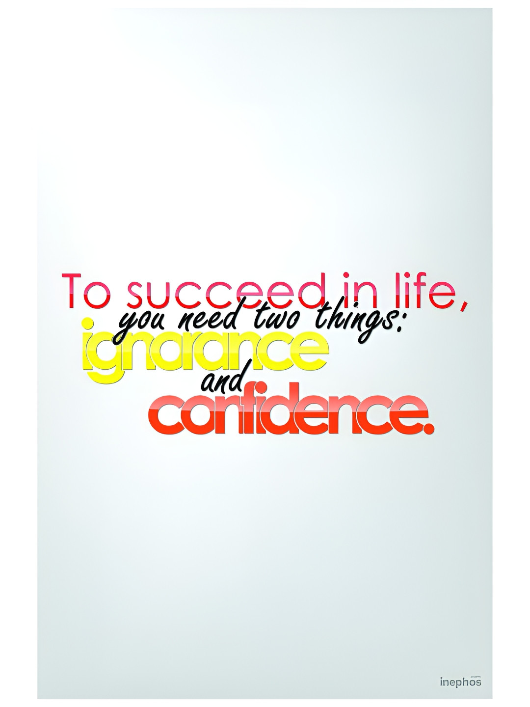 

Inephos Off White White & Yellow To Succeed In Life Inspirational Vinyl Poster