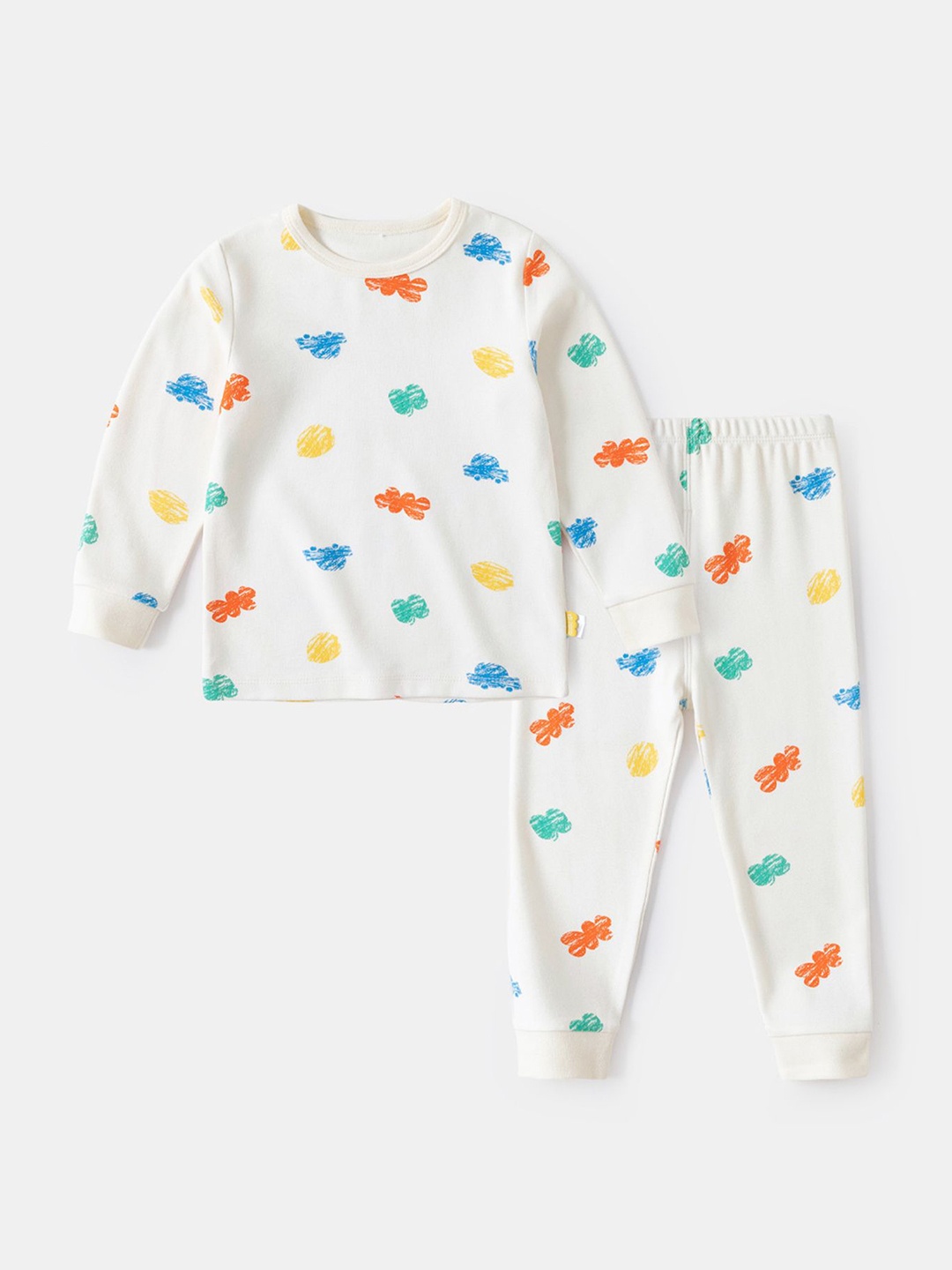 

LULU & SKY Girls Printed T-Shirt & Joggers Night Suit, White