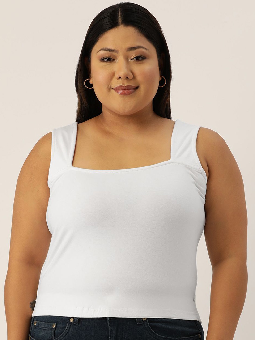 

theRebelinme Cotton Crop Top, White