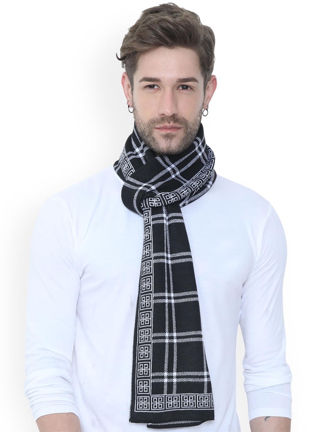 

FabSeasons Unisex Checked Mufflers, Black