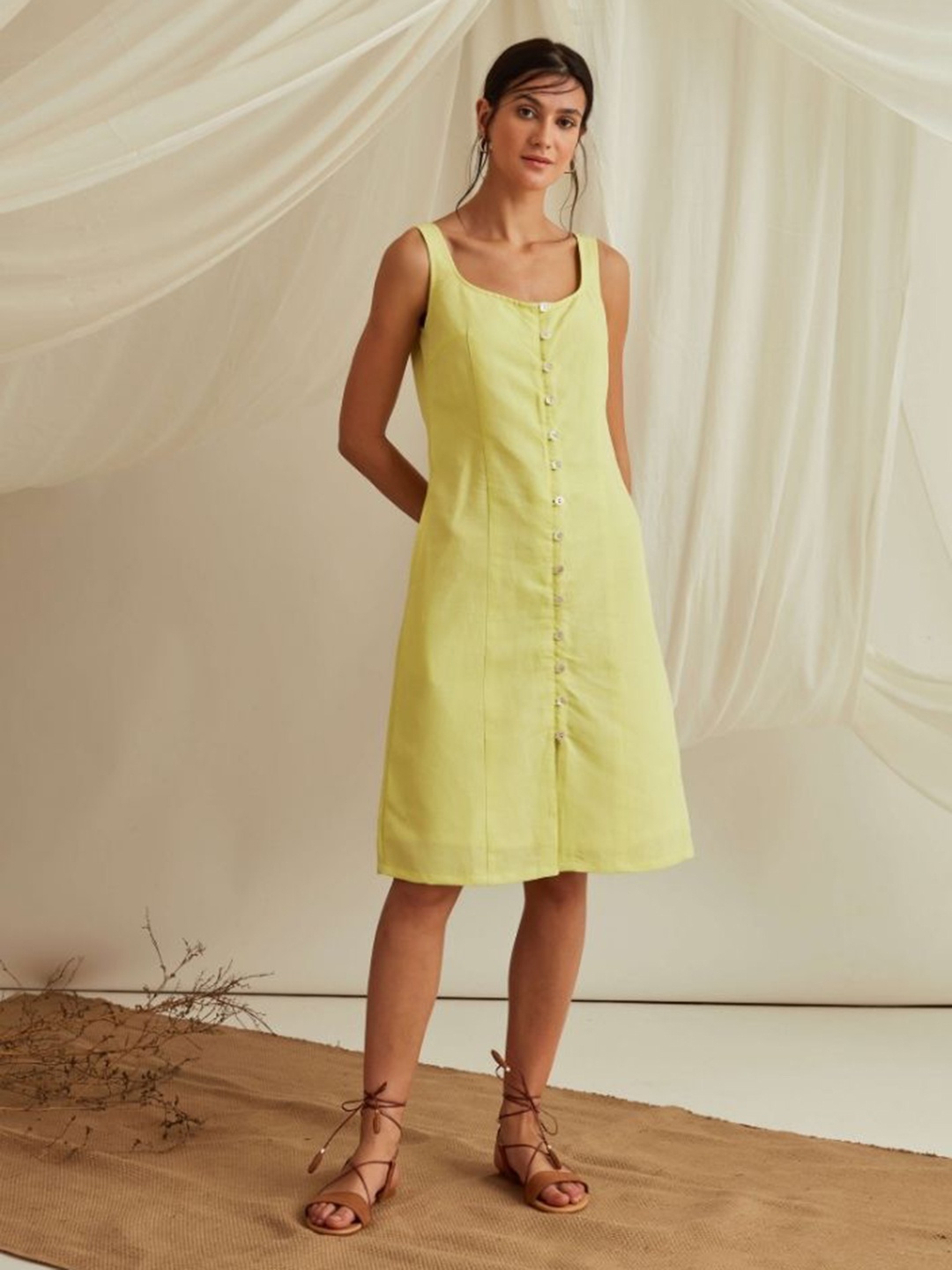 

Abhishti A-Line Dress, Yellow
