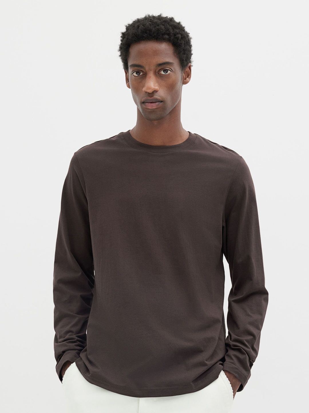 

H&M Pack Of 3 Pure Cotton Regular Fit Jersey T-Shirt, Brown