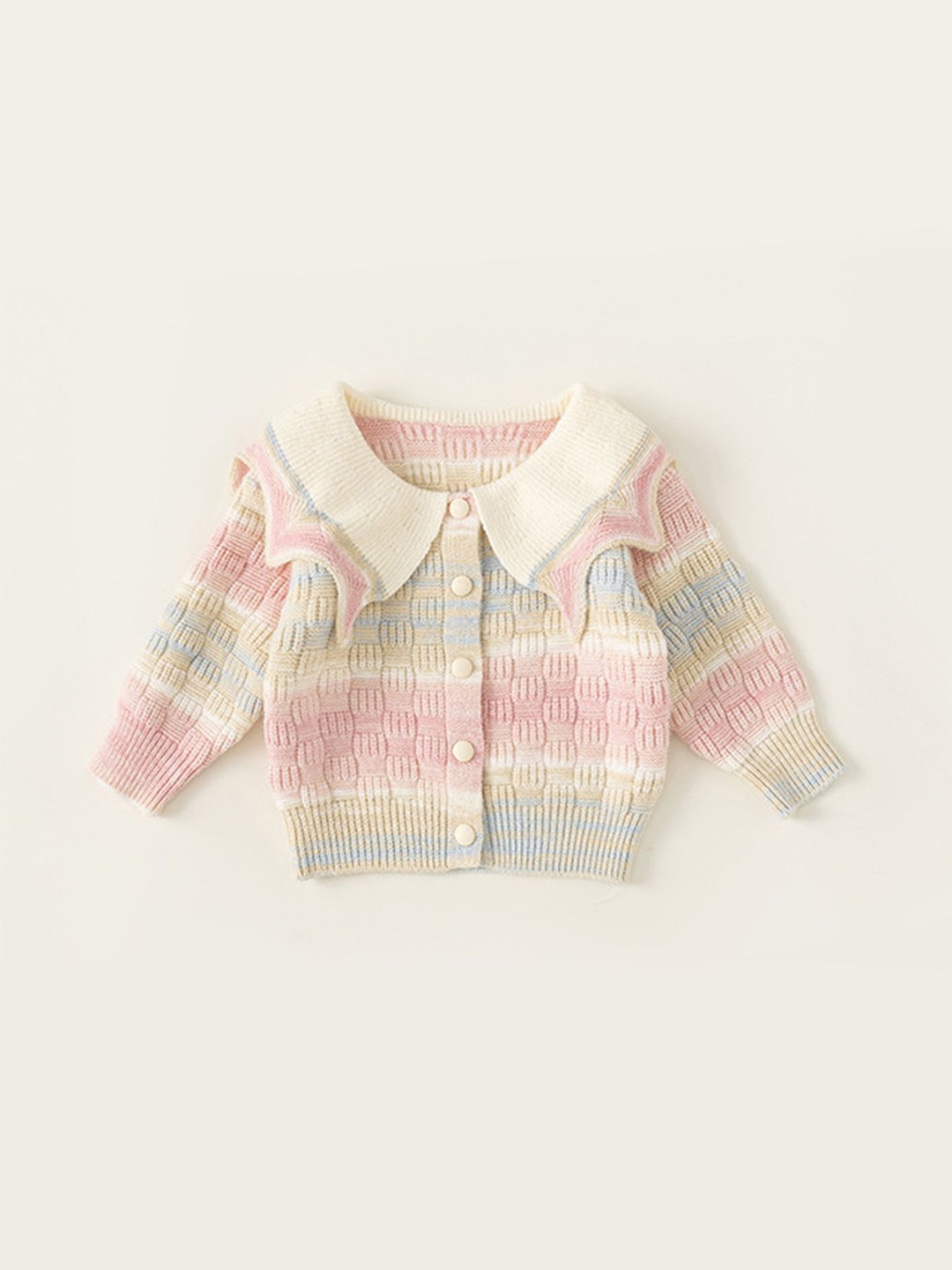 

LULU & SKY Girls Striped Cardigan, Pink