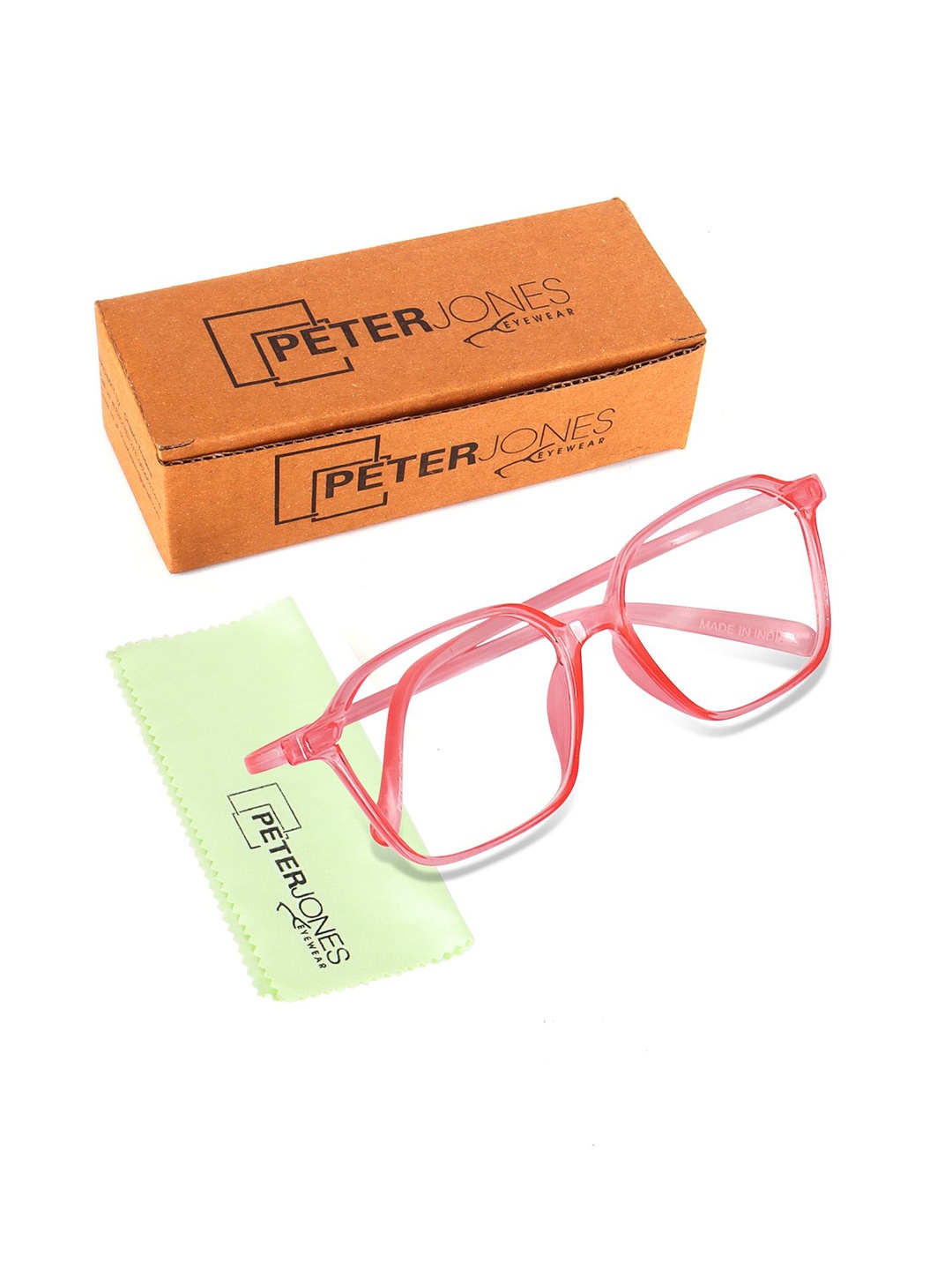 

Peter Jones Eyewear Unisex Full Rim Square Frames, Pink