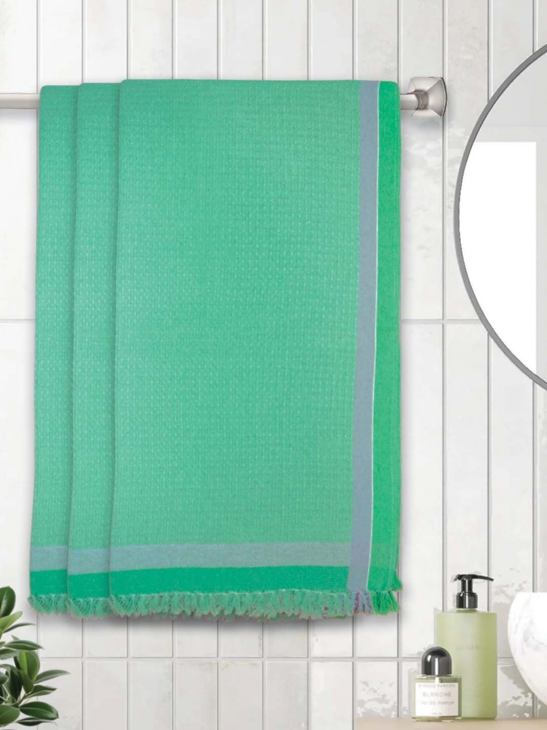 

Athom Living Green 3 Pieces Cotton 210 GSM Bath Towel