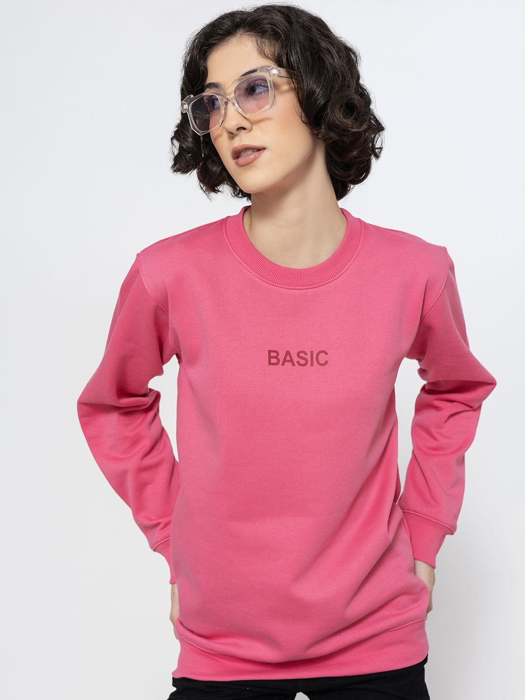 

Lounge Dreams Women Printed Sweatshirt, Pink
