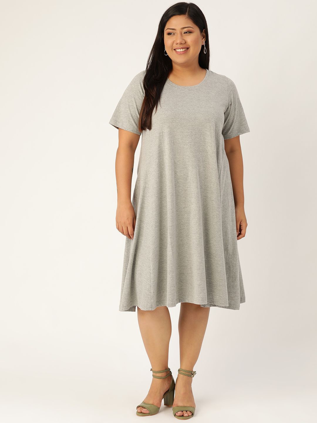 

theRebelinme A-Line Midi Dress, Grey