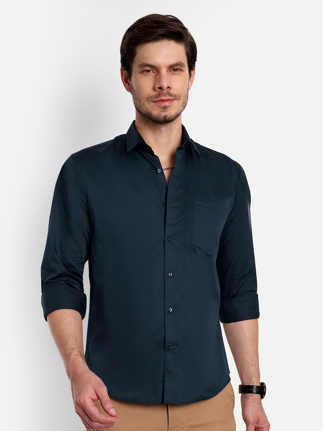 

Lewogle Men Opaque Casual Shirt, Blue