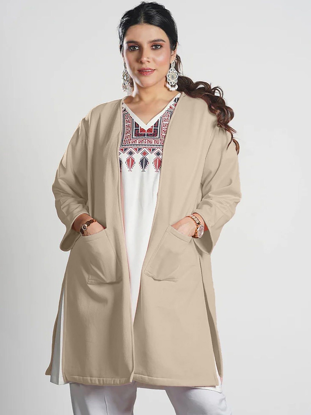 

LetsDressUp Women Longline Shrug, Beige