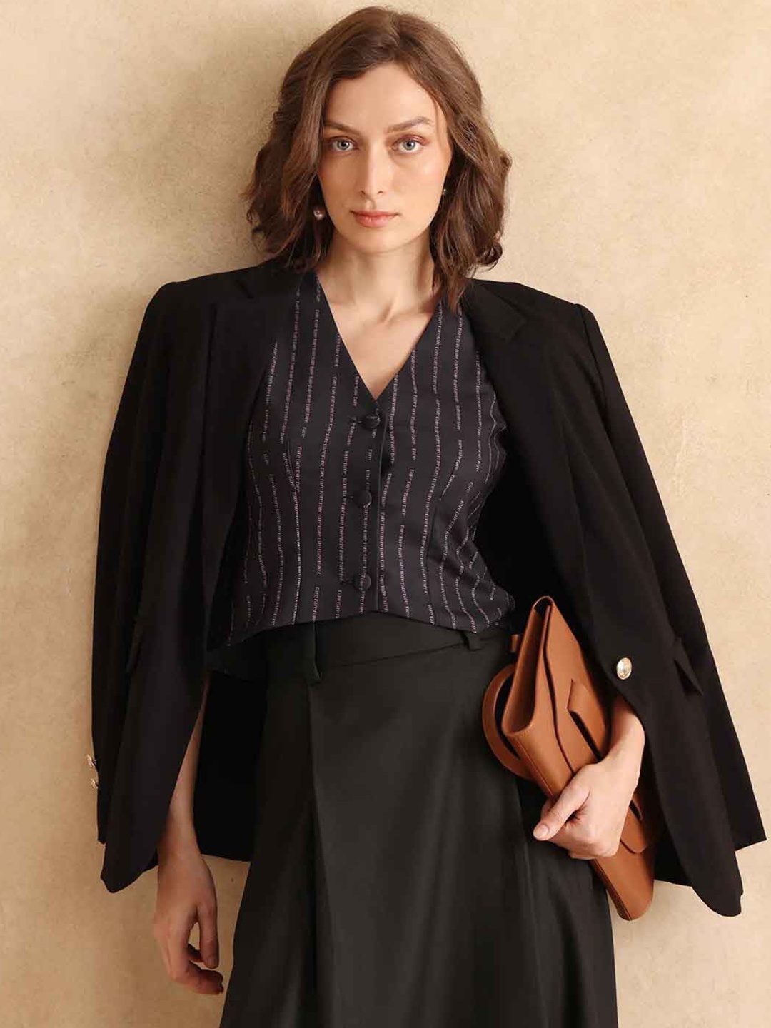 

RAREISM Print Kimono Sleeve Cotton Top, Black
