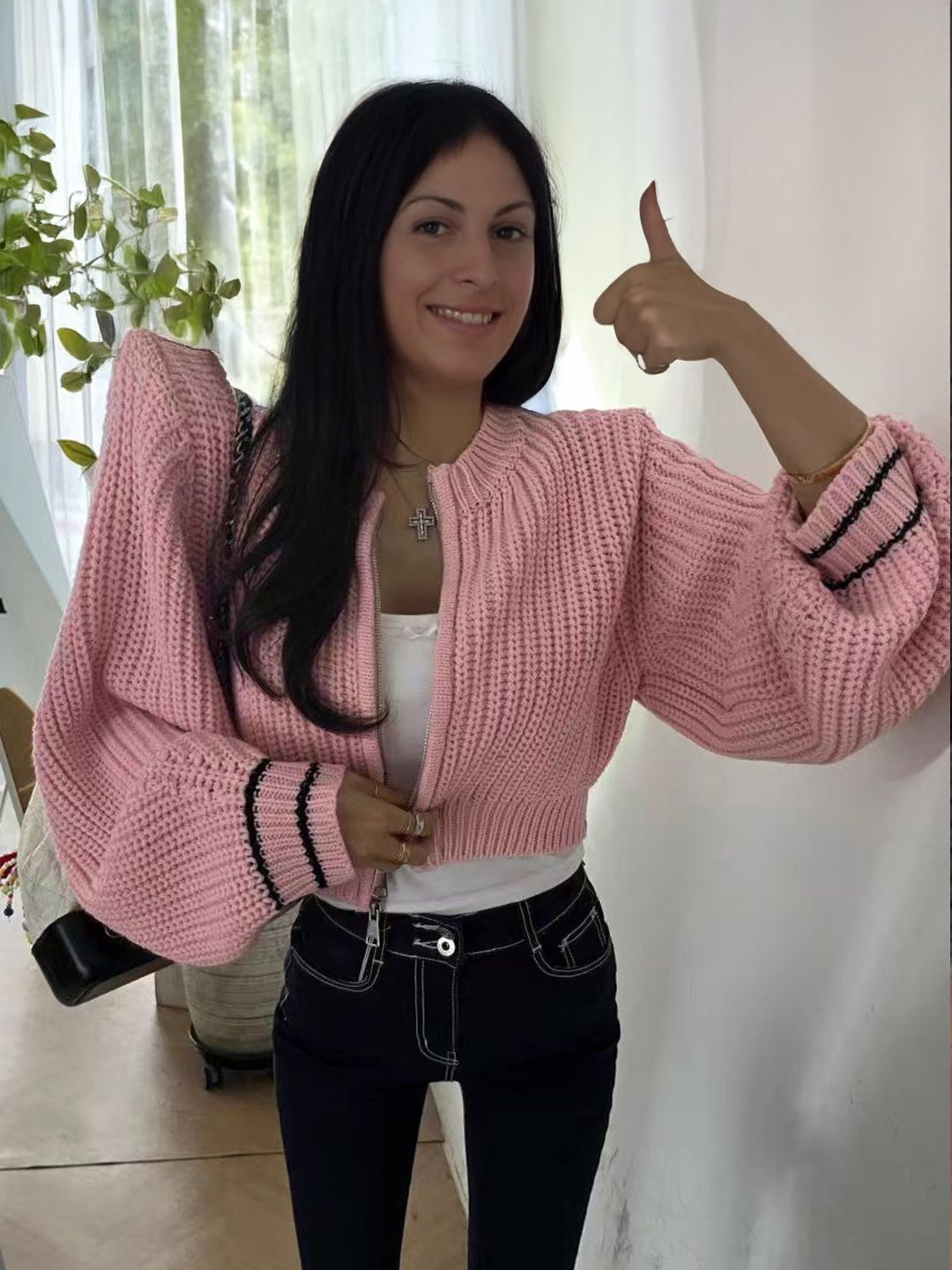 

StyleCast Women Polyester Crop Tailored Jacket, Pink