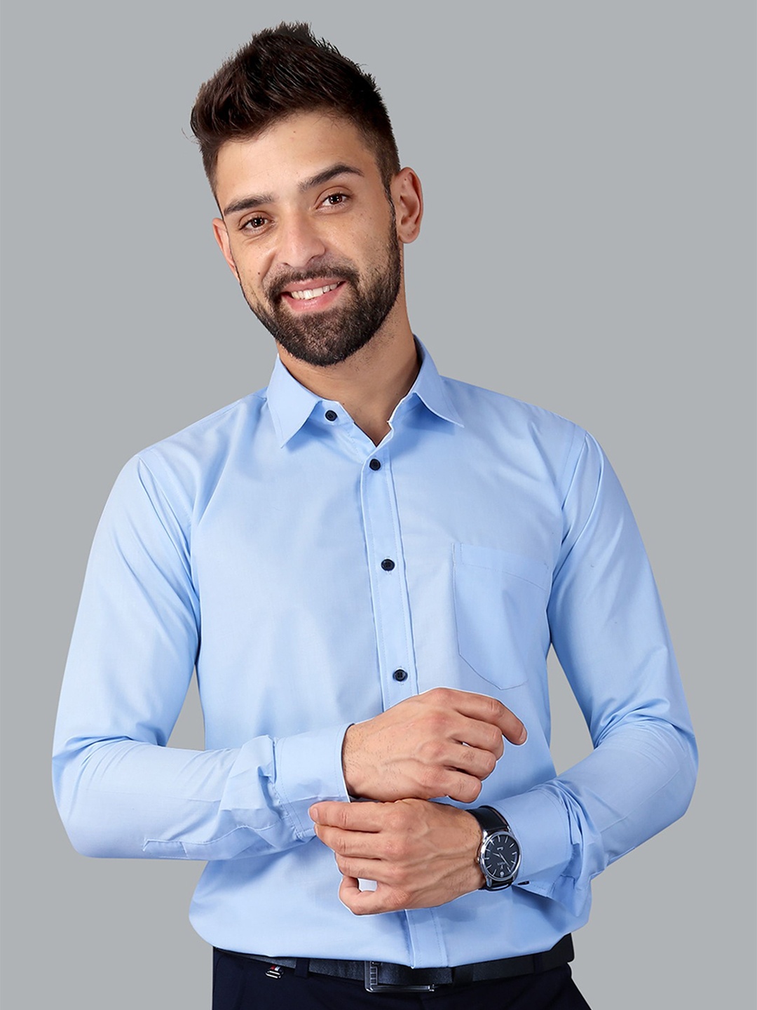 

ALMORA Men Premium Opaque Casual Shirt, Blue