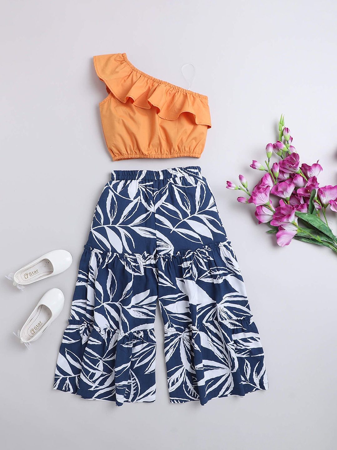 

taffykids Girls Top with Palazzos, Orange