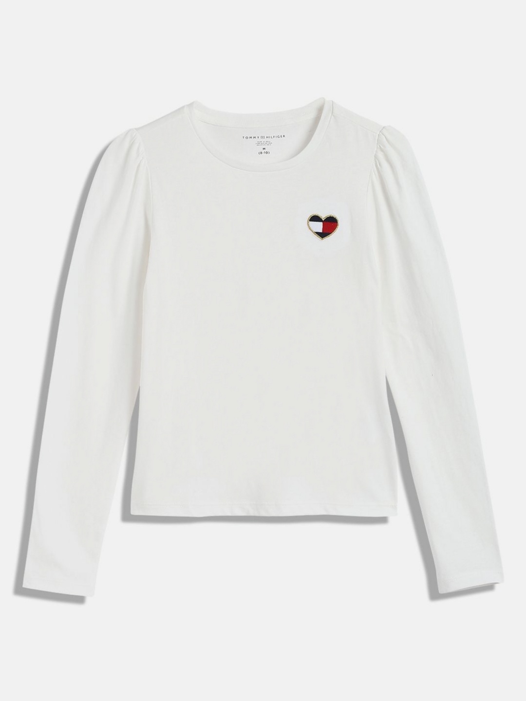 

Tommy Hilfiger Girls Solid Round Neck Cotton T-shirt, White