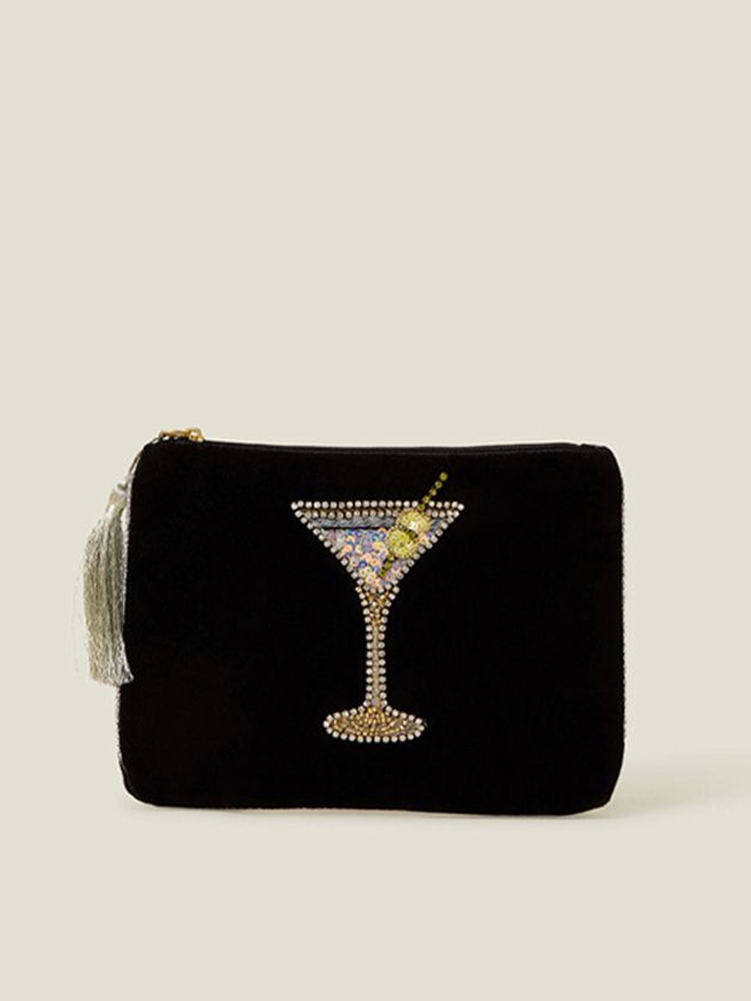 

Accessorize Embellished Velvet Cocktail Pouch, Black