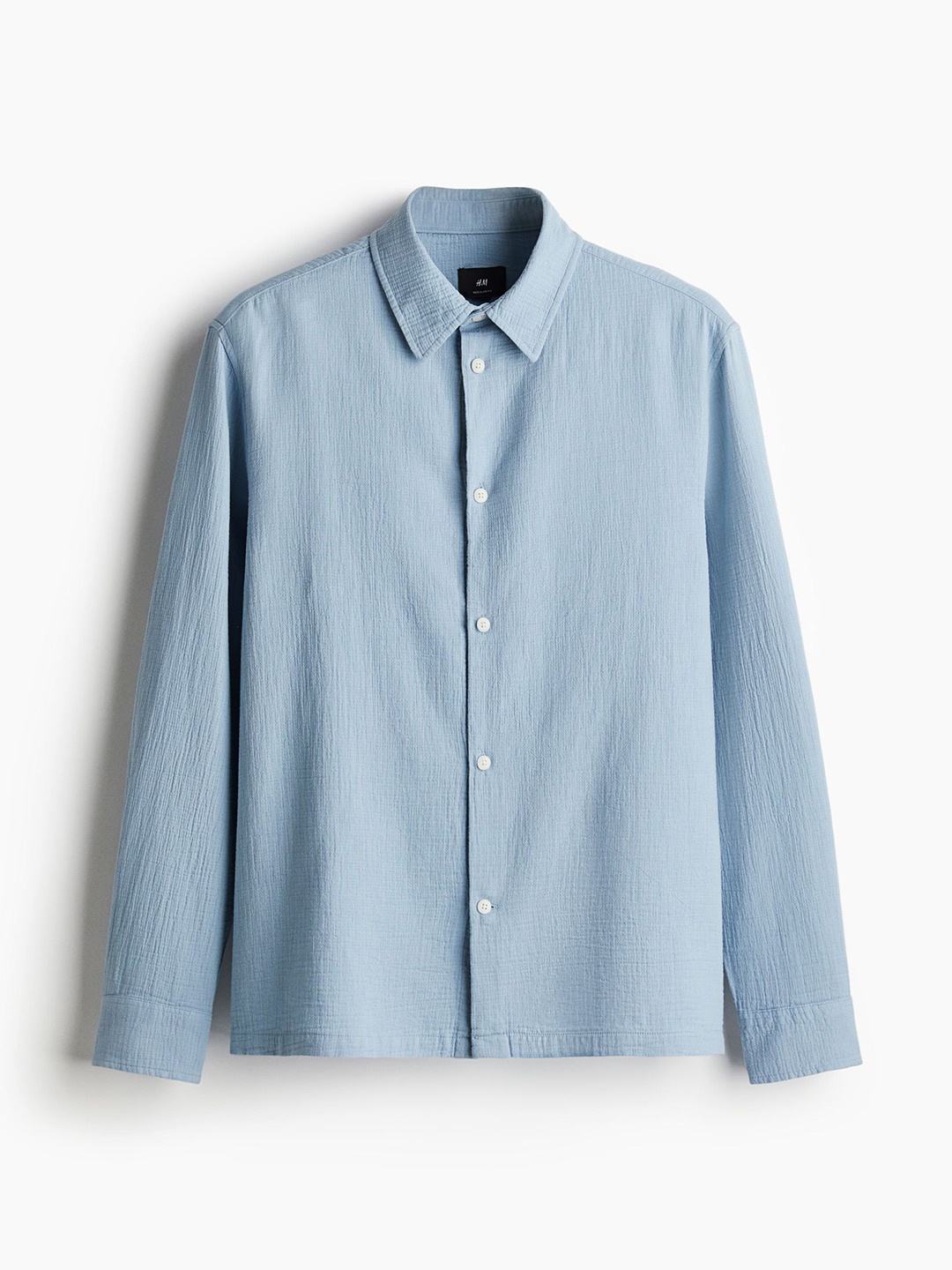 

H&M Regular-Fit Muslin Shirt, Blue