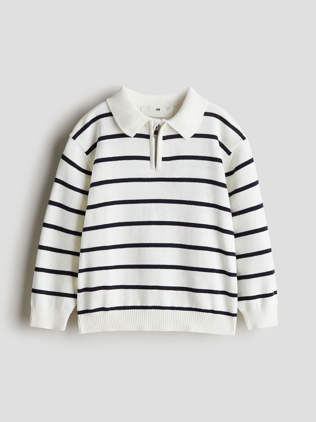 

H&M Zip-Top Polo Jumper, White