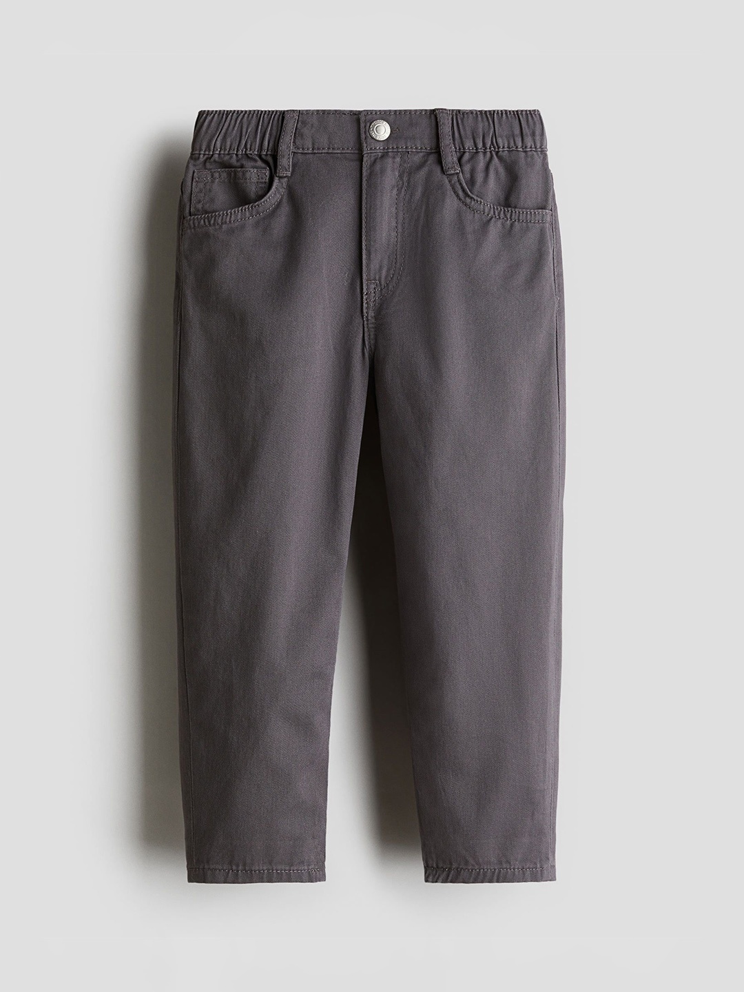 

H&M Loose Fit Twill Trousers, Grey