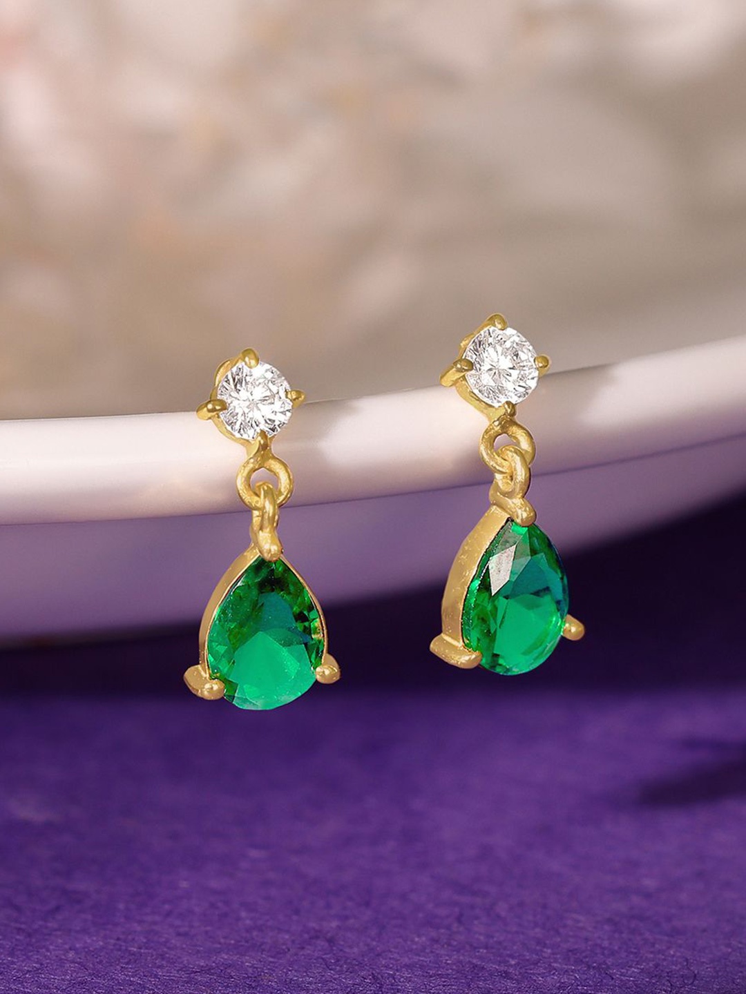 

GIVA Contemporary Drop Earrings, Gold