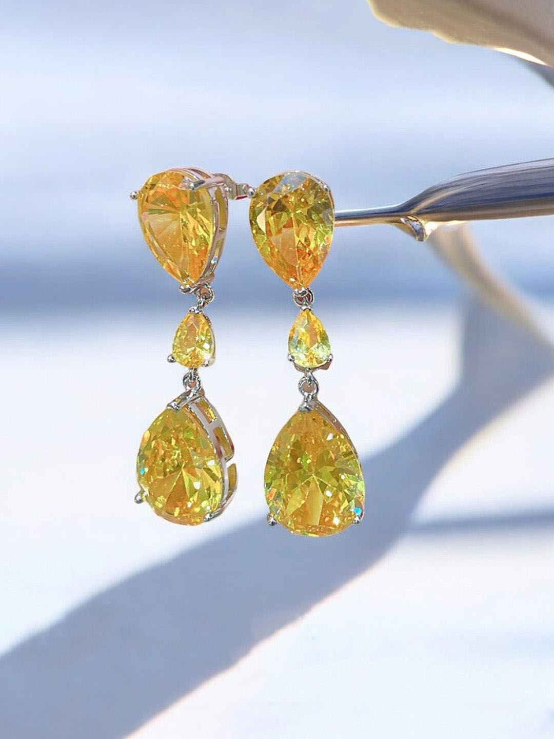 

Designs & You Contemporary Drop Earrings, Yellow