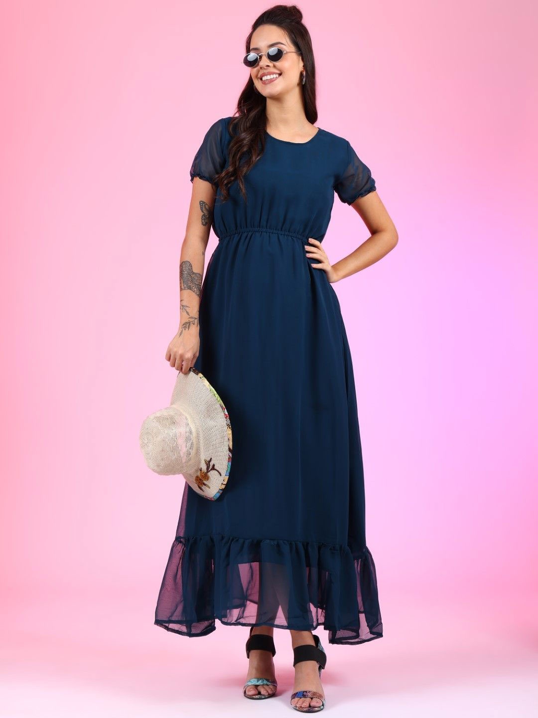 

Krunal Raiyani Crepe Fit & Flare Dress, Blue