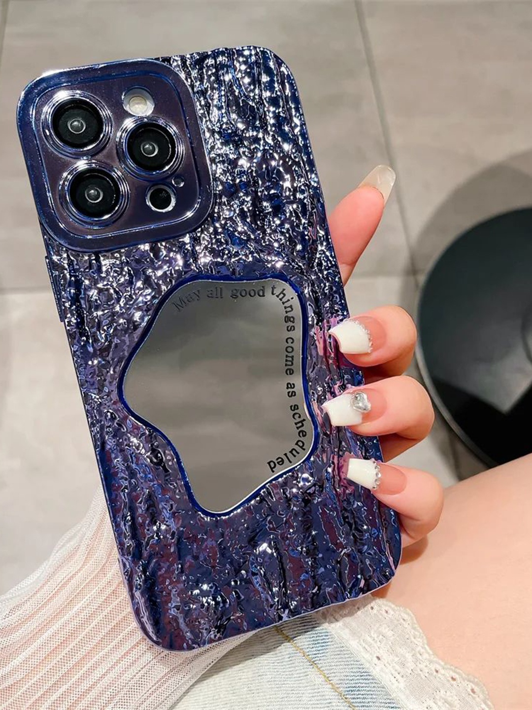 

Luxury Kase Conversational Printed iPhone 14 Pro Max Back Case Mobile Accessories, Blue