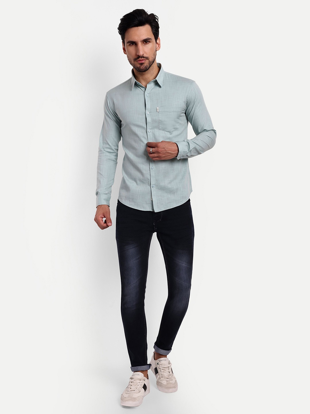 

Lewogle Men Opaque Casual Shirt, Grey