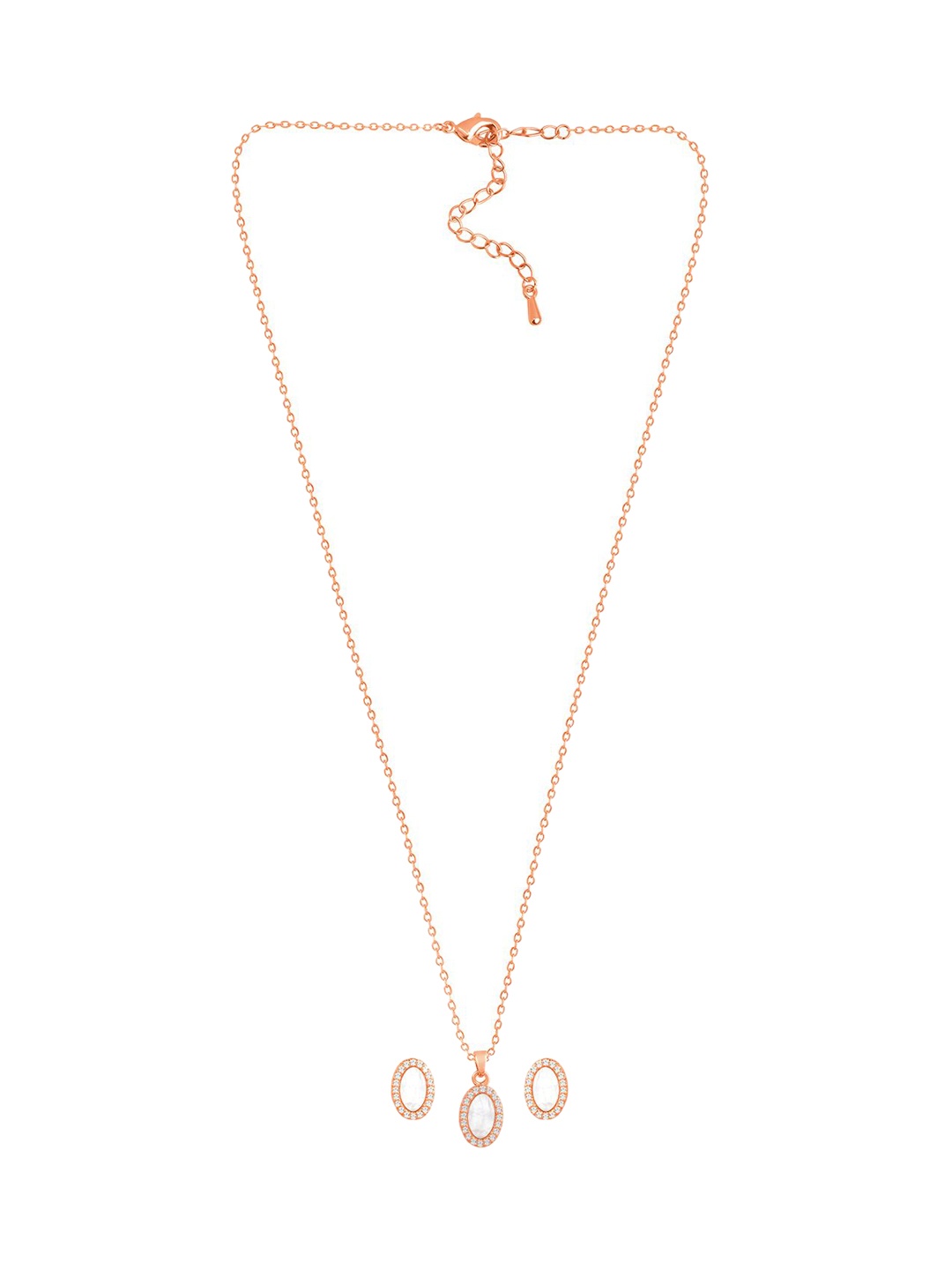 

Peora Rose Gold Plated CZ Stone Studded Jewellery Set