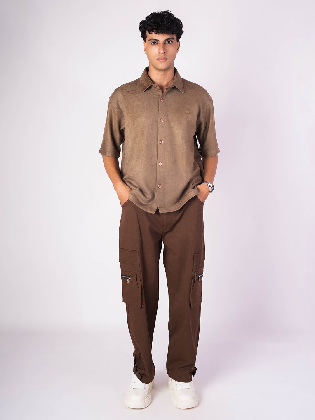

HOP HEAD Classic Suede Shirt, Brown