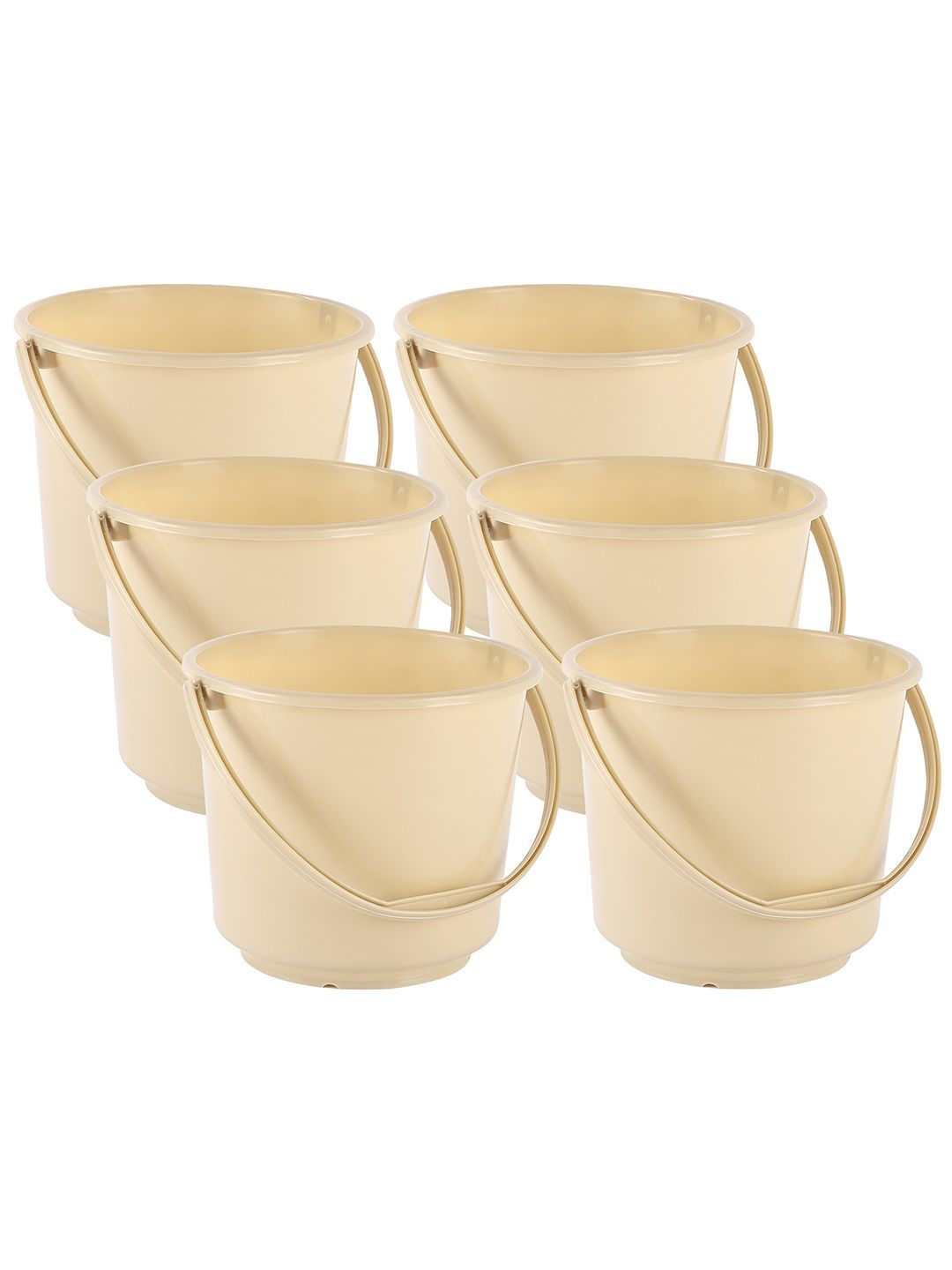 

Kuber Industries Beige 6 Pieces Multi Purpose Small Bucket- 5ltr