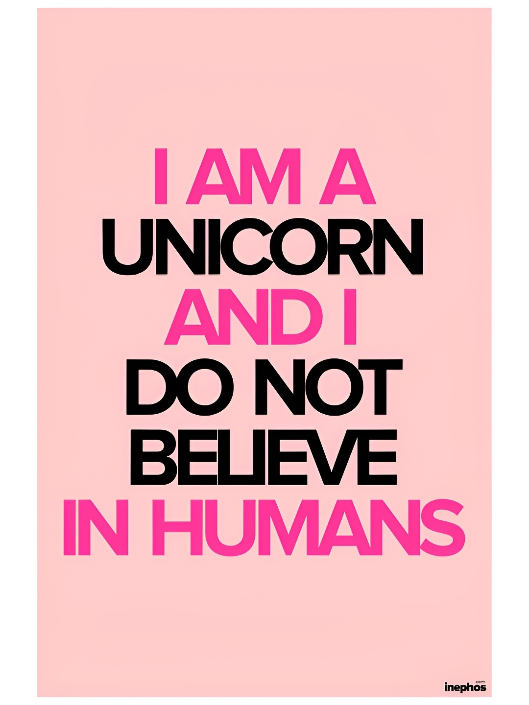 

Inephos Pink & Black I Am Unicorn Quote Vinyl Photograph Poster Art Motivational Photograph Poster