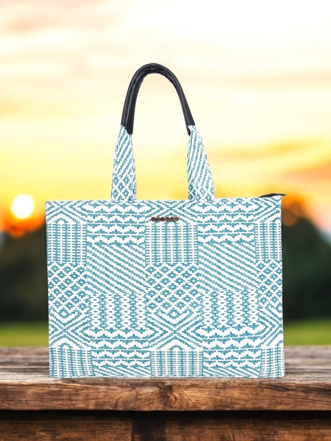 

ASTRID Women Textured Shopper Tote Bag, Blue